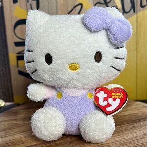 Ty Hello Kitty by Saurio purple Bow Plush NWT
